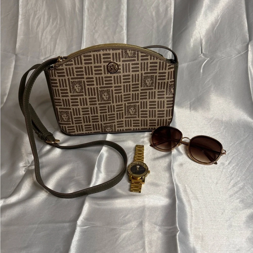 Brown Patterned Crossbody Bag - Picture 2 of 8